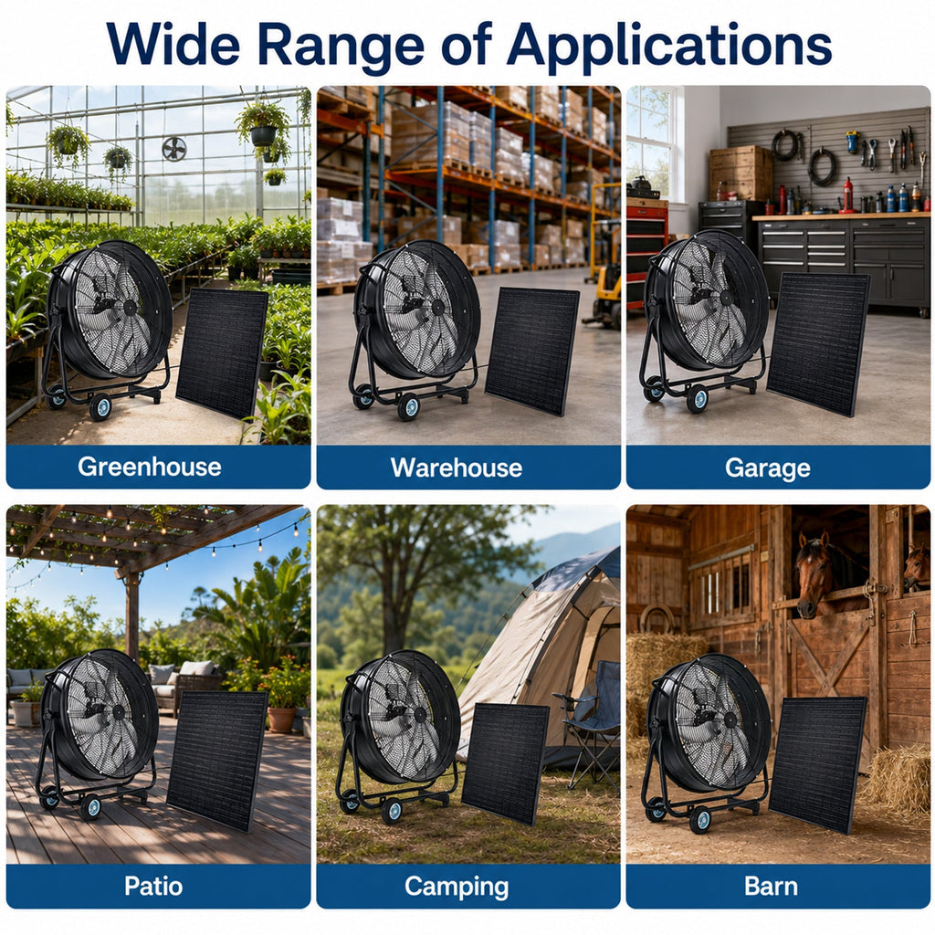30" Wheeled Solar Fan