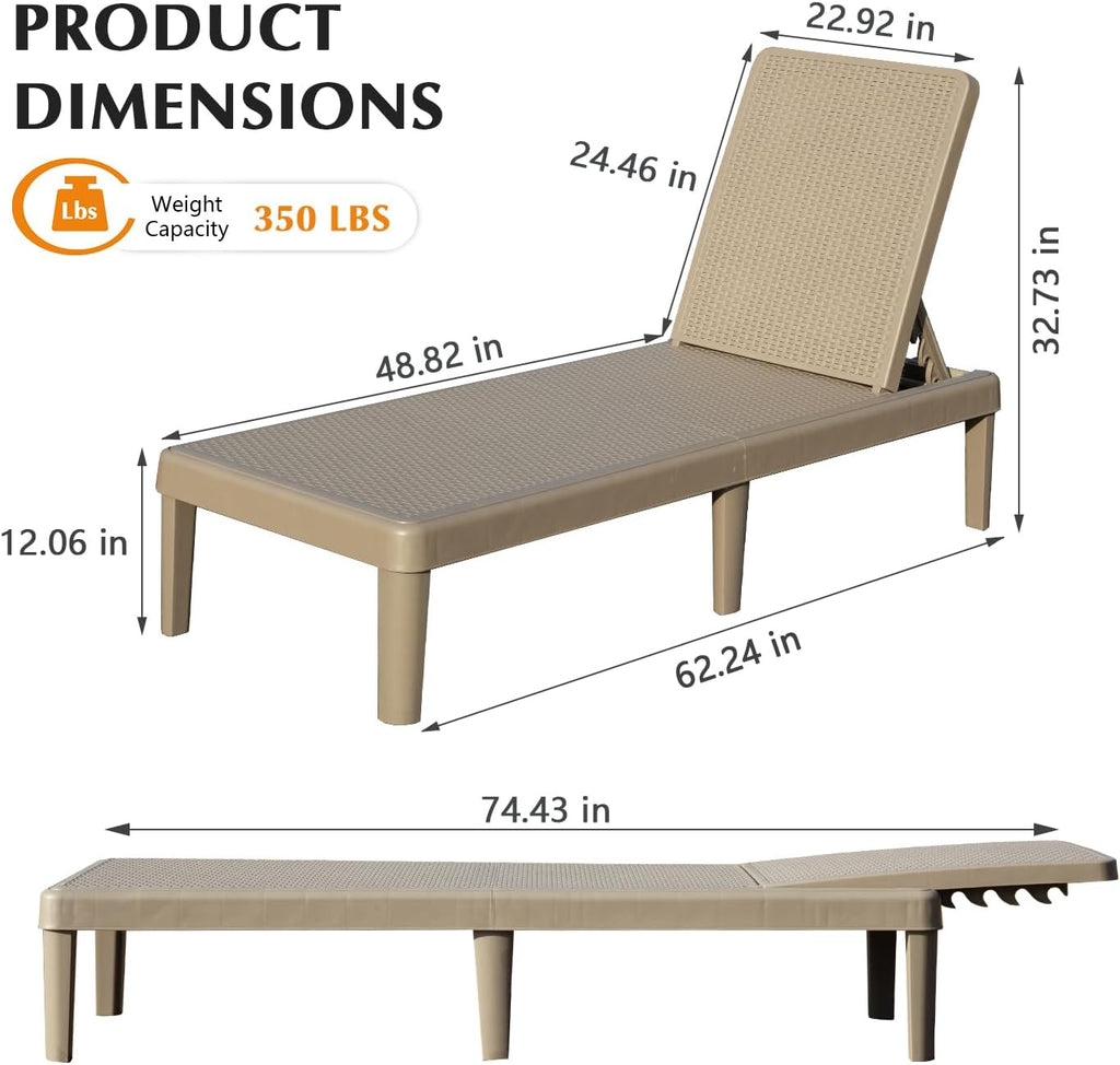 Pool Lounge Chairs Set of 2