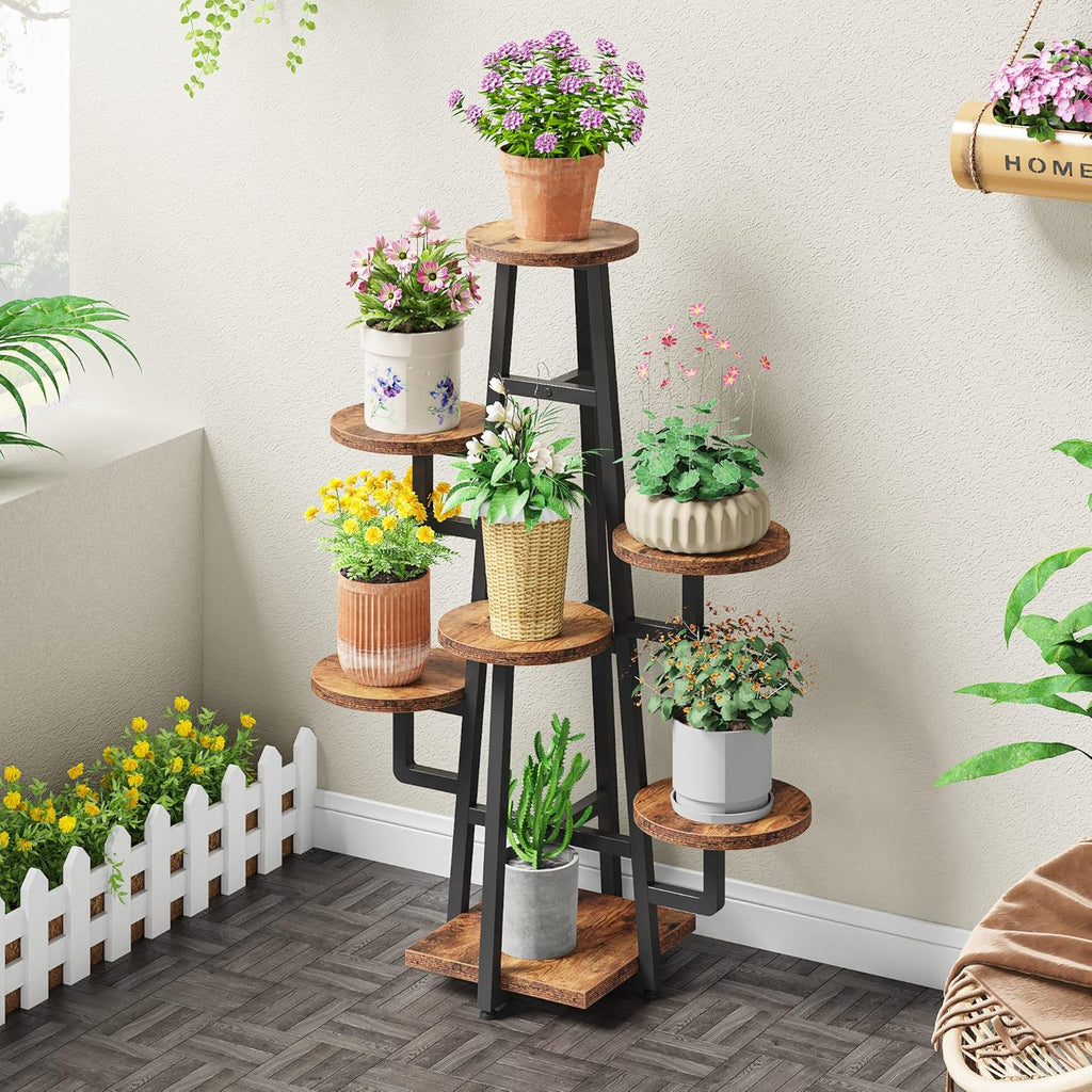 43.30" Tall 7-Tier Rustic Display Shelf