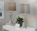 27" Contemporary Metal Table Lamp in Brushed Nickel