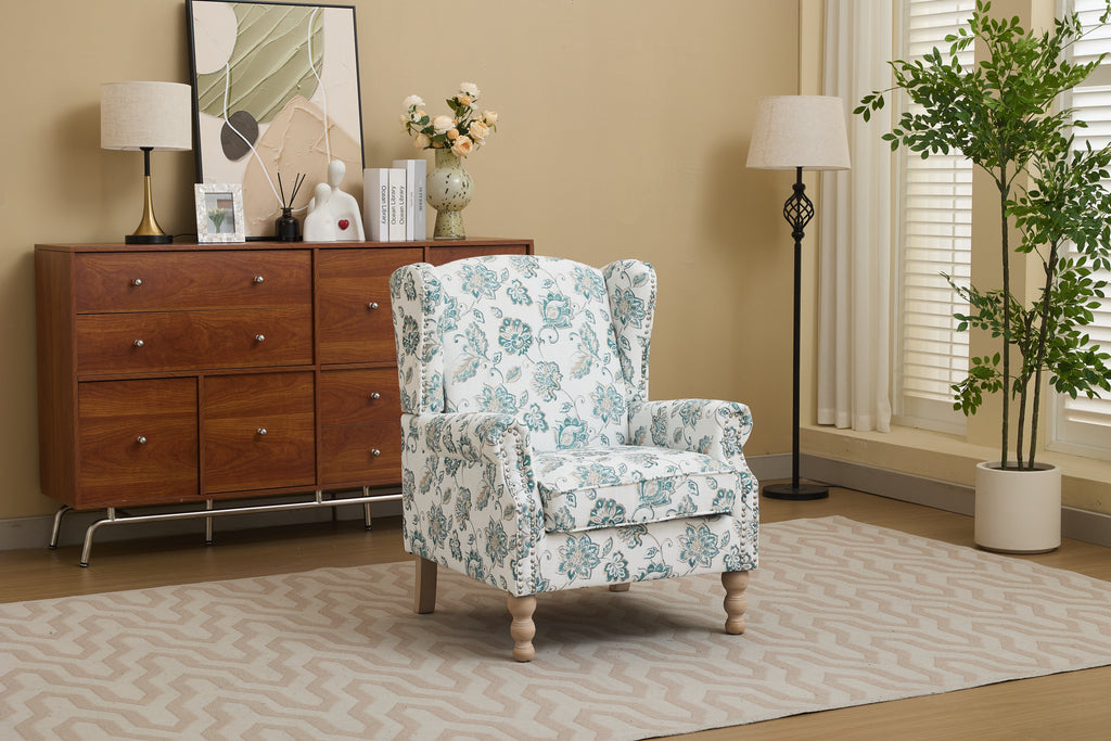 Modern Accent Chair with Retro Wood Legs