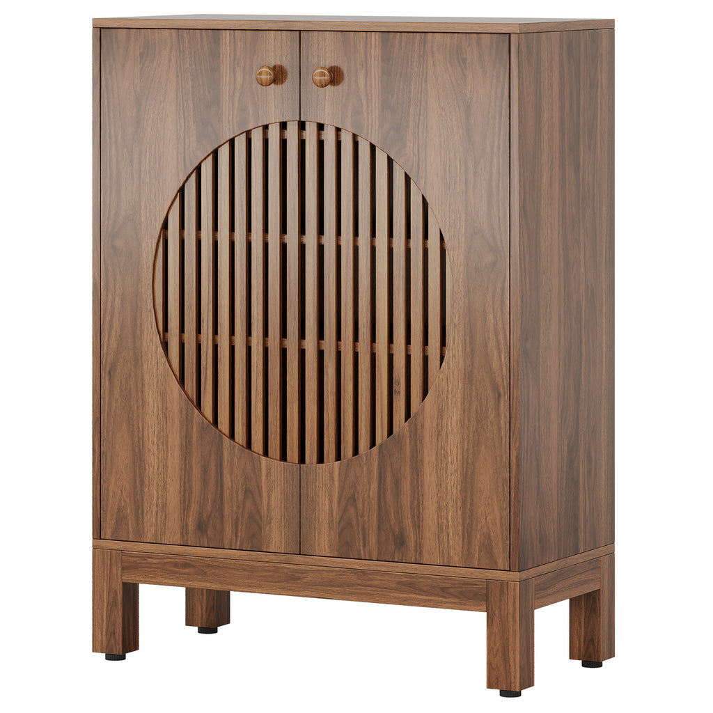 28.74" Farmhouse Brown Shoe Cabinet