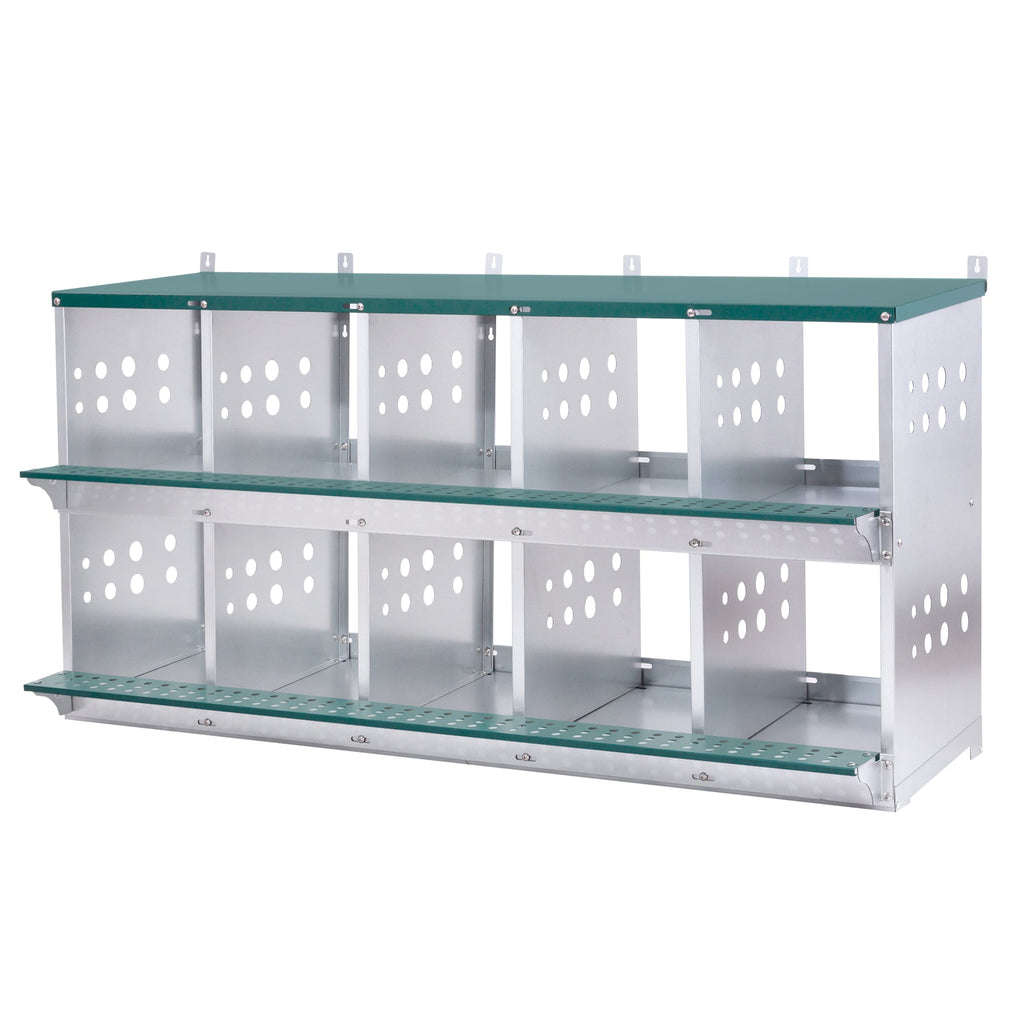 10-Bay Metal Nest Box for Hens and Ducks