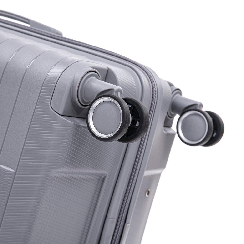 Light Gray 4-Piece Spinner Wheel Luggage Set with Cosmetic Case