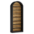 79.53" Tall 8-Tier Black Arched Open Bookshelf