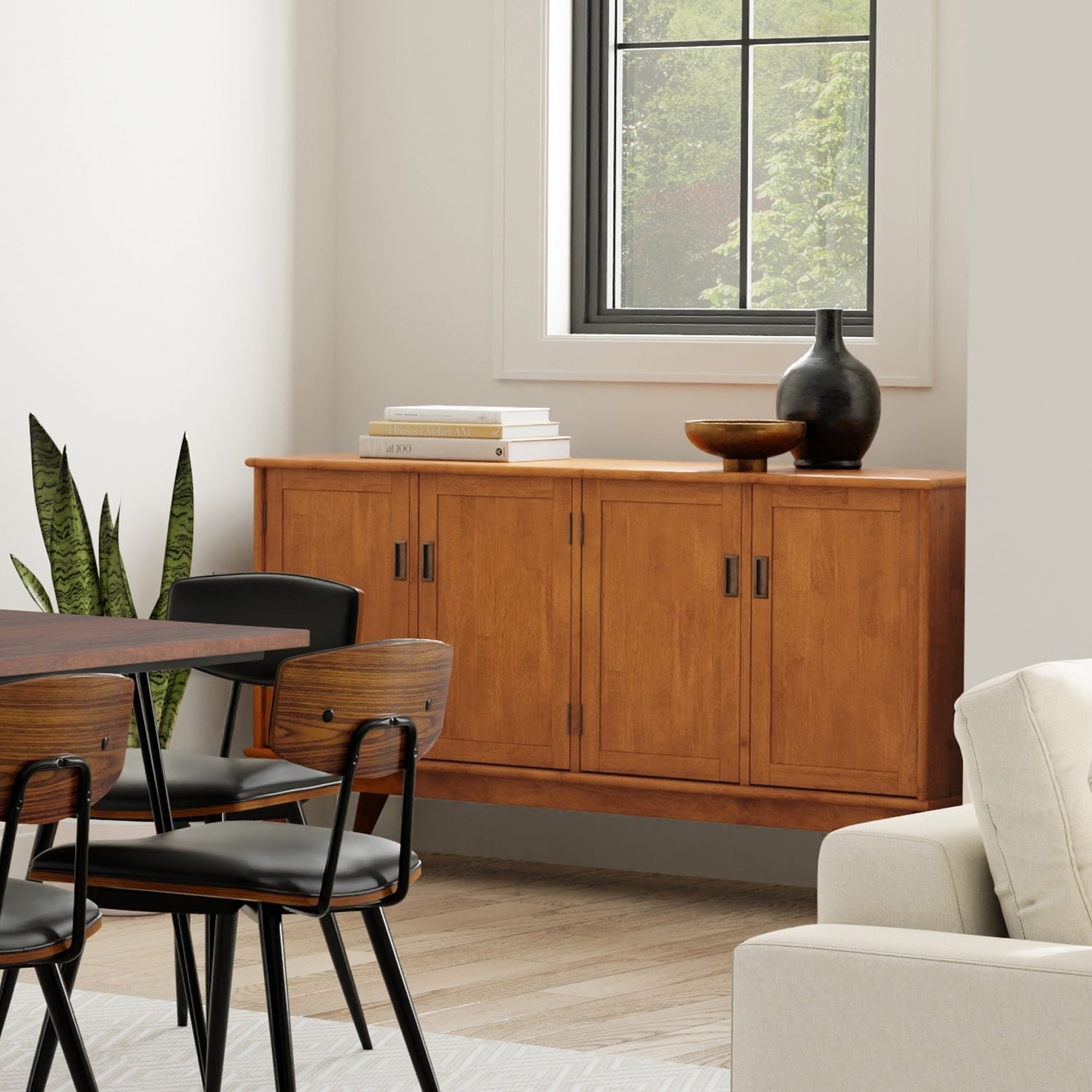 Draper Mid Century 4 Door Sideboard Buffet