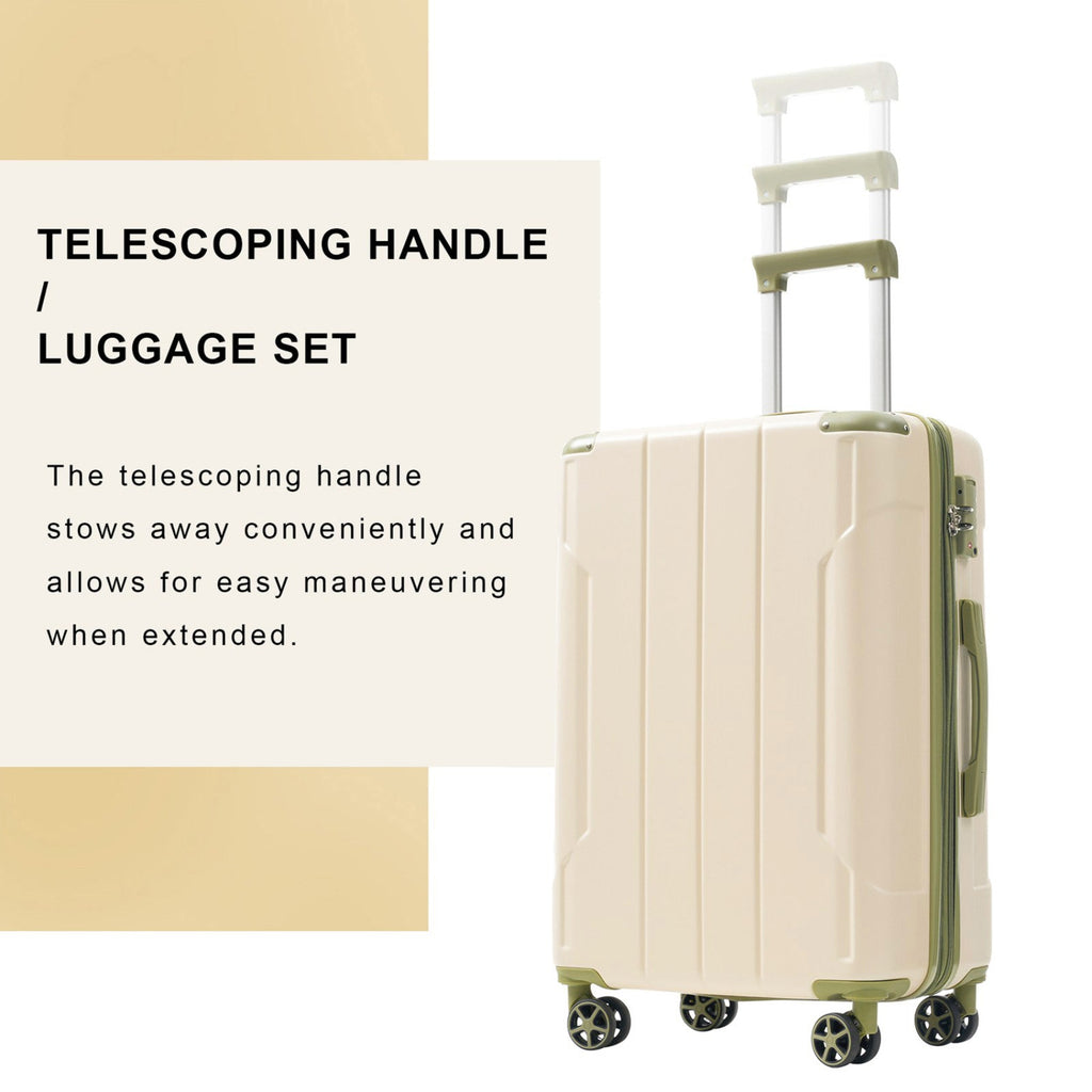 Expandable Hard Shell ABS Suitcases - 3 Piece Set