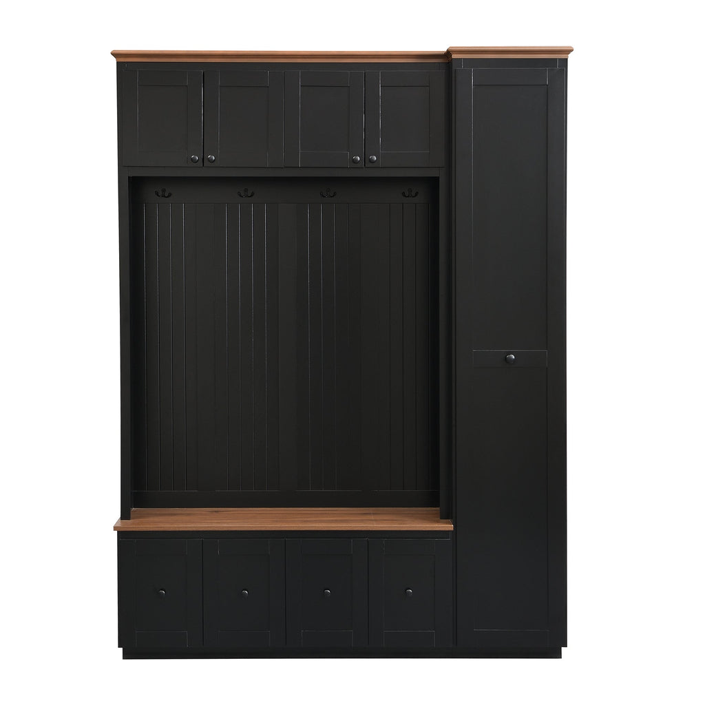 Vibe Haus 78.7"H Entryway Hall Tree with Storage Bench