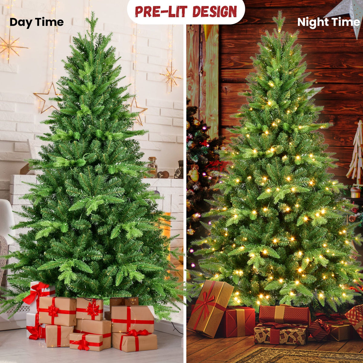 5ft Pre-Lit Christmas Tree with 250 Warm Lights