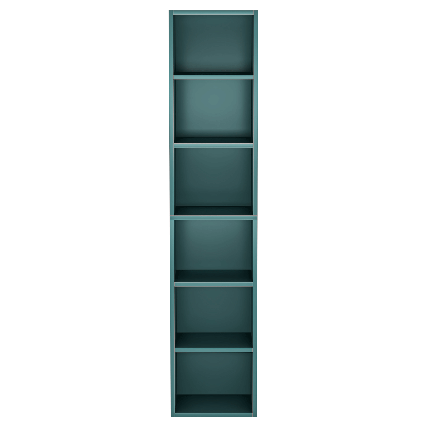 70.9" Blue 6-Tier Narrow Corner Cube Bookcase