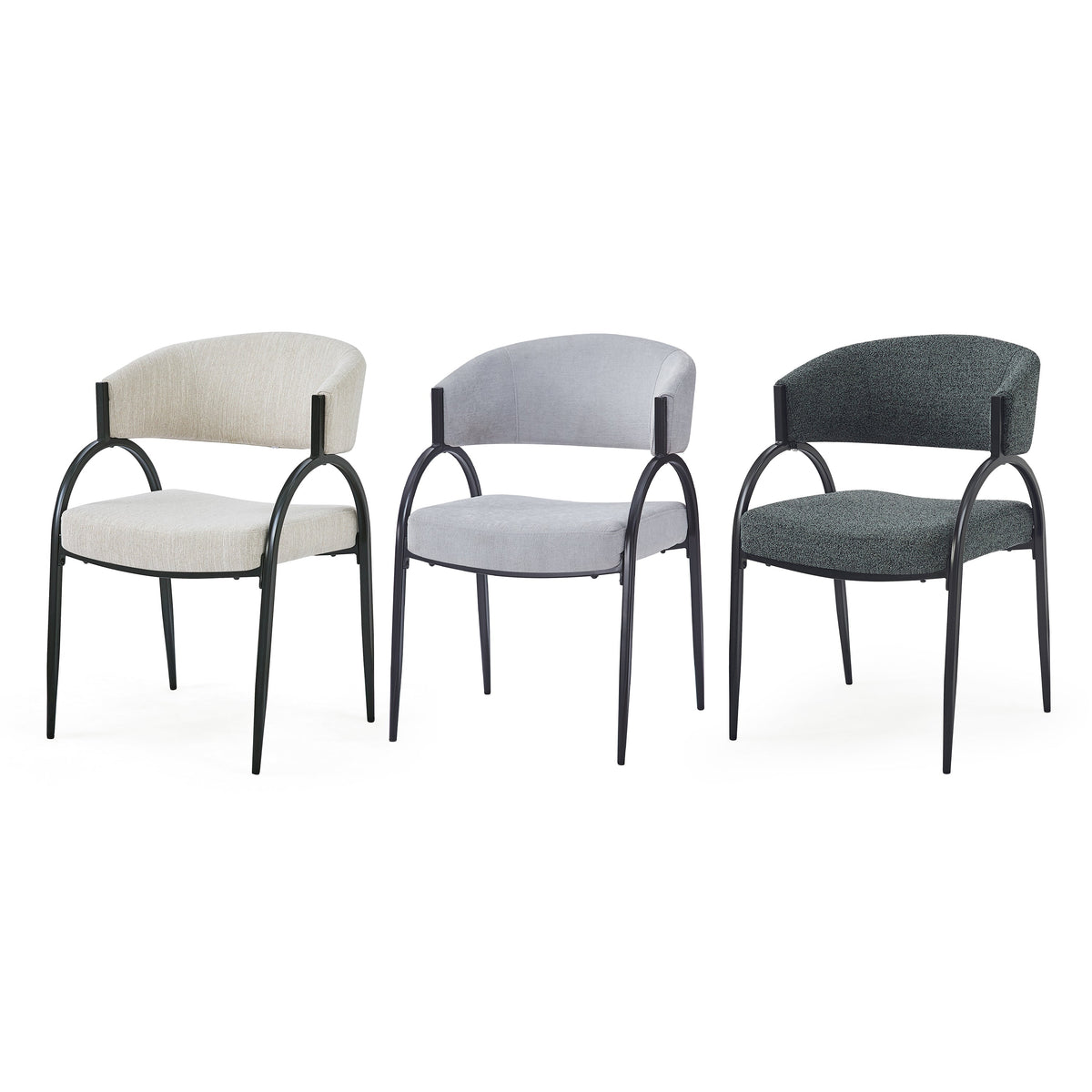 Upholstered Dining Chairs With Metal Legs (Set of 2)