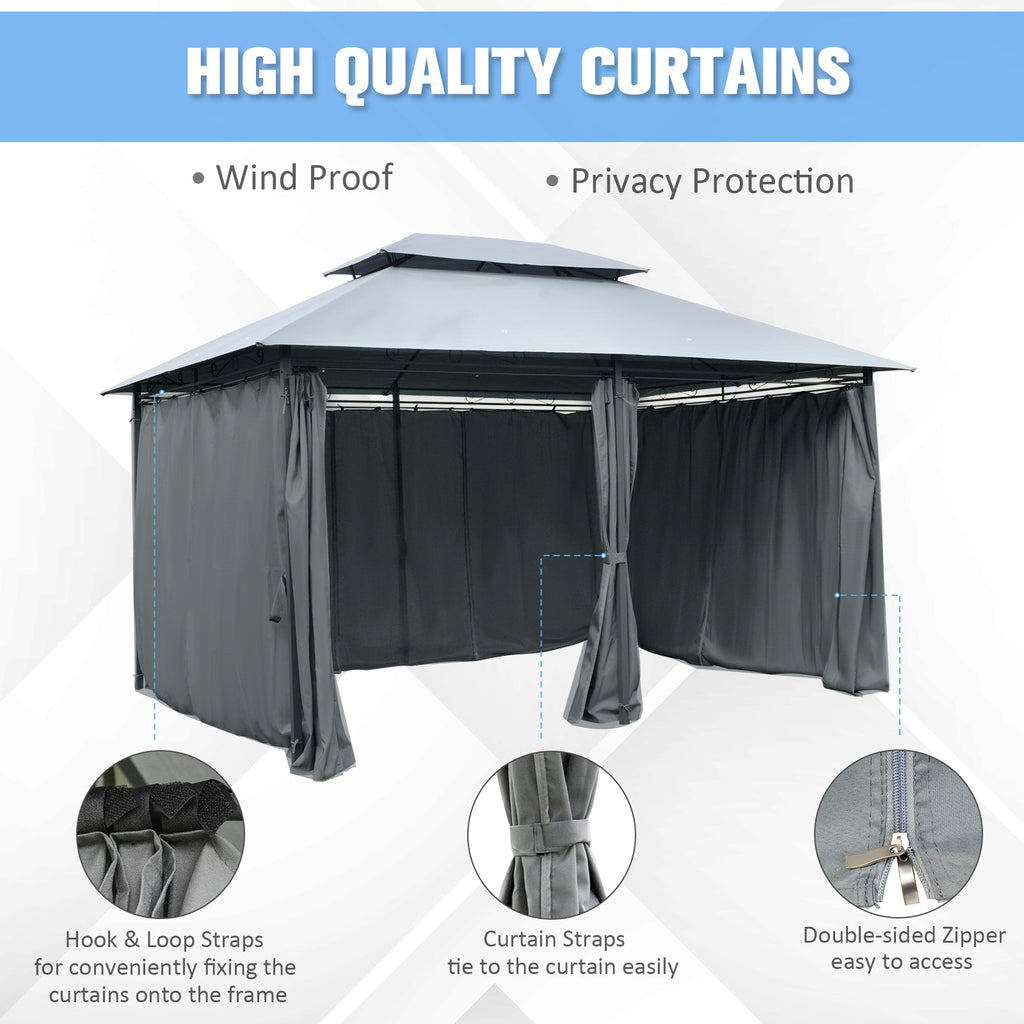 Outsunny 10' x 13' Patio Gazebo, Outdoor Canopy Shelter