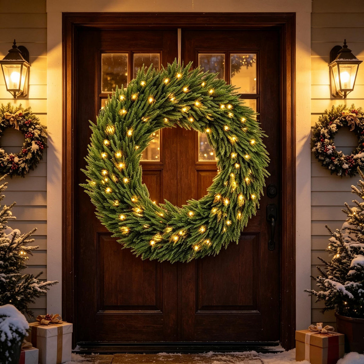 36-Inch Pre-Lit Green Christmas Wreath