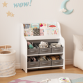 Kids Bookshelf with 6 Fabric Storage Bins