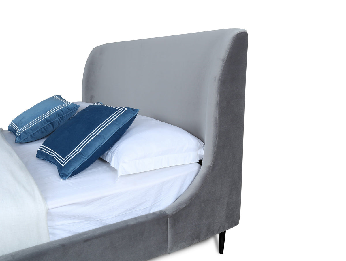 Heather Upholstered Velvet Queen Bed