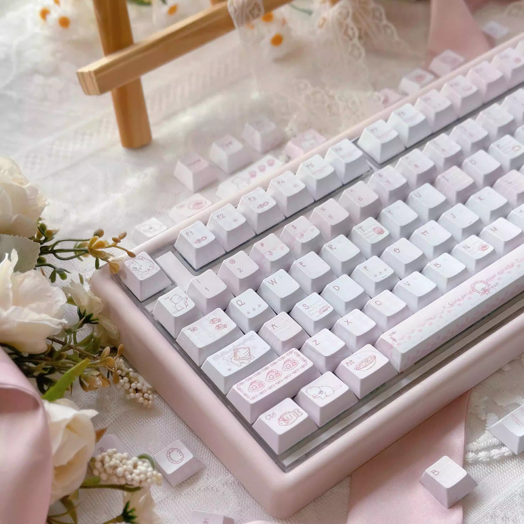 Dessert Meow Original Height Five-sided Sublimation Keycaps Suitable For Mechanical Keyboards