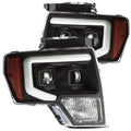 AlphaRex 09-14 Ford F-150 LUXX LED Proj Headlights Plank Style Black w/Activ Light/Seq Signal/DRL 880179 *Discontinued