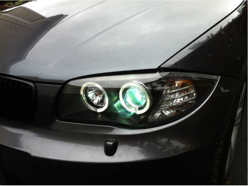 Spyder BMW E87 1-Series 08-11 Projector Headlights LED Halo Black High H1 Low H7 PRO-YD-BMWE87-HL-BK 5008985