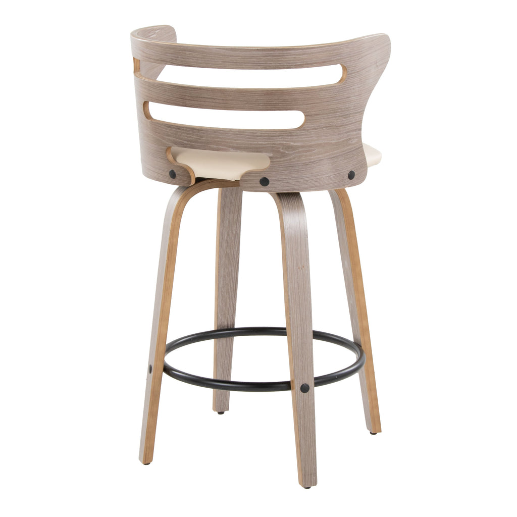 Fixed-Height Counter Stool with Swivel in Light