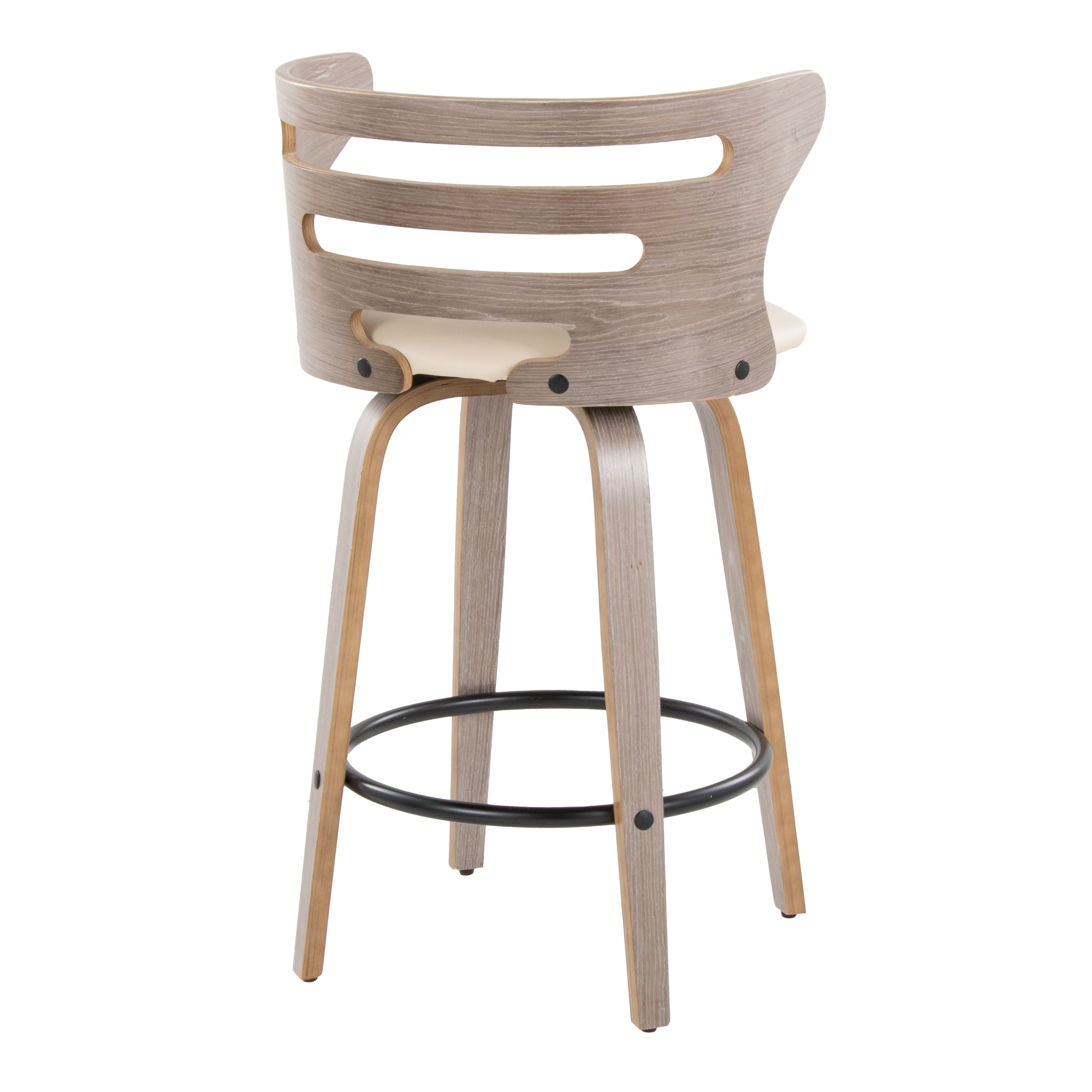 Fixed-Height Counter Stool with Swivel in Light