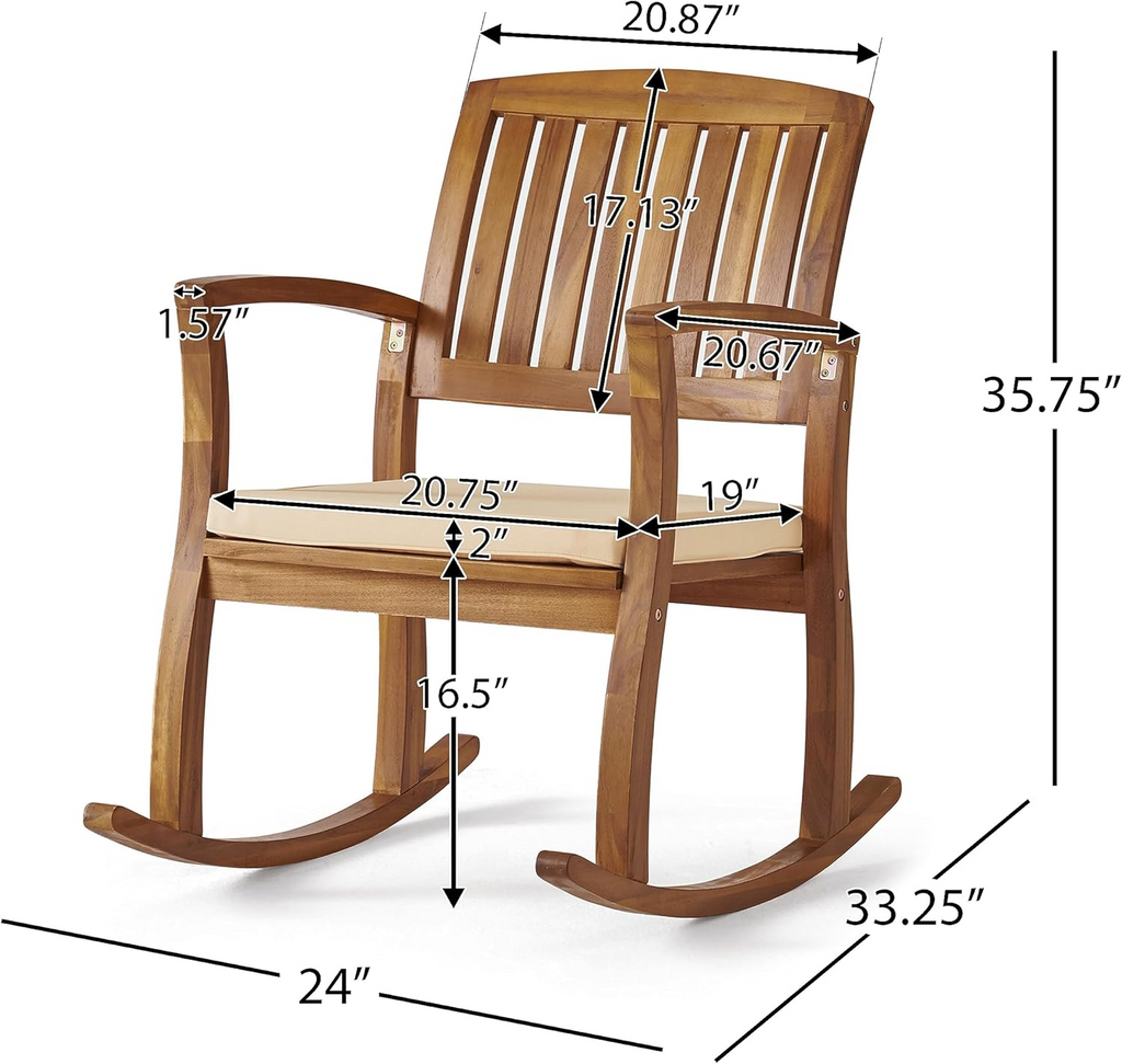 Selma Rocking Chair with Cushion (Set of 2)