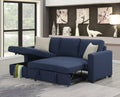 Navy Reversible Sectional with Pop-Up Sleeper and Storage Chaise