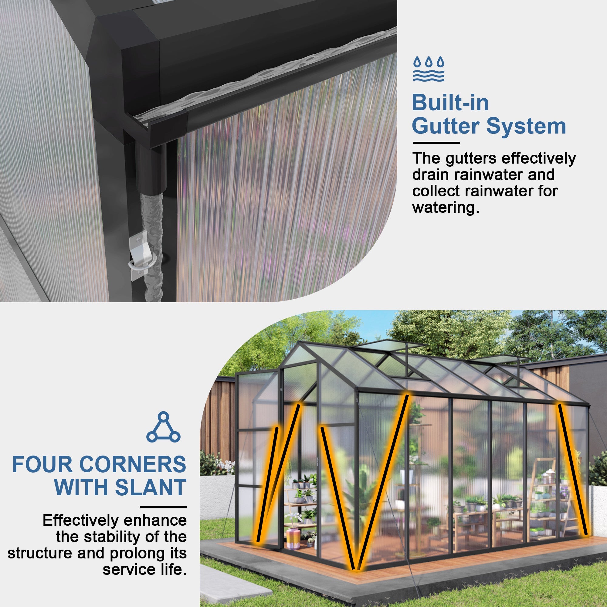 6x12FT Walk-in Outdoor Greenhouse