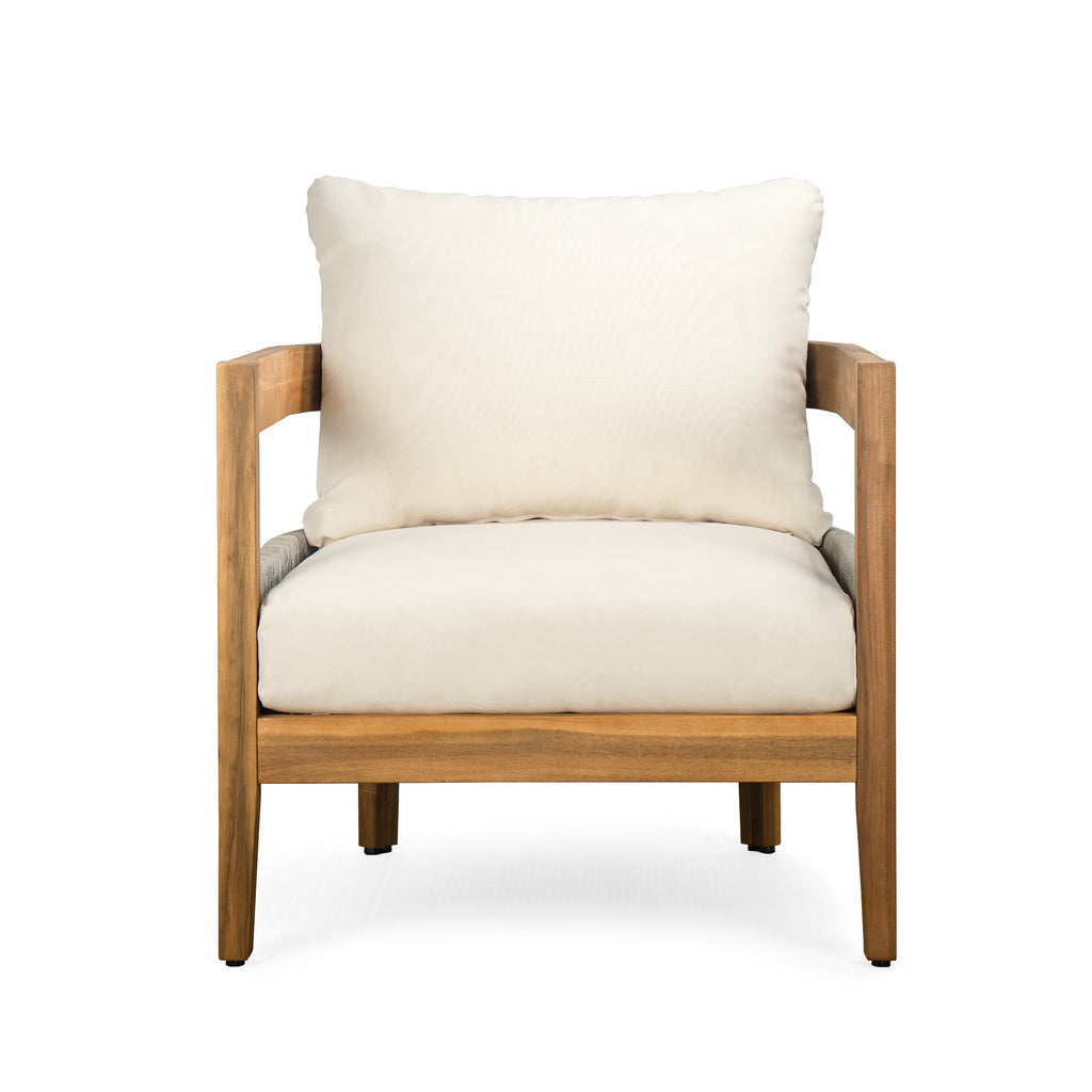 Porto Outdoor Club Chair And Concrete Travertine Side Table