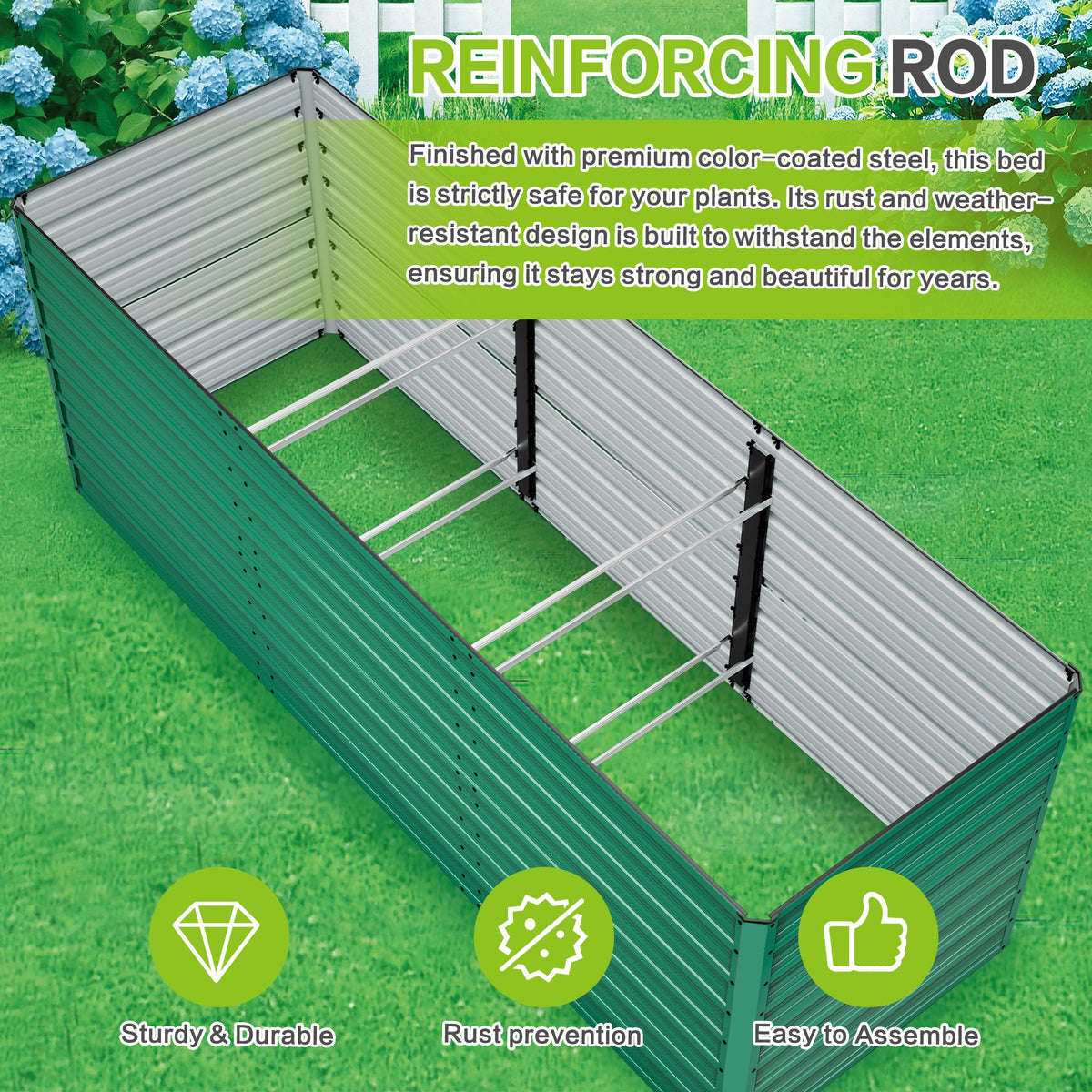 2-Pack 93.7"x31.5"x32.3" Raised Garden Bed