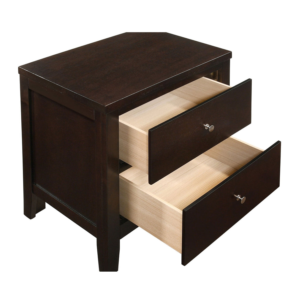 Garrett Cappuccino 2-Drawer Rectangular Nightstand