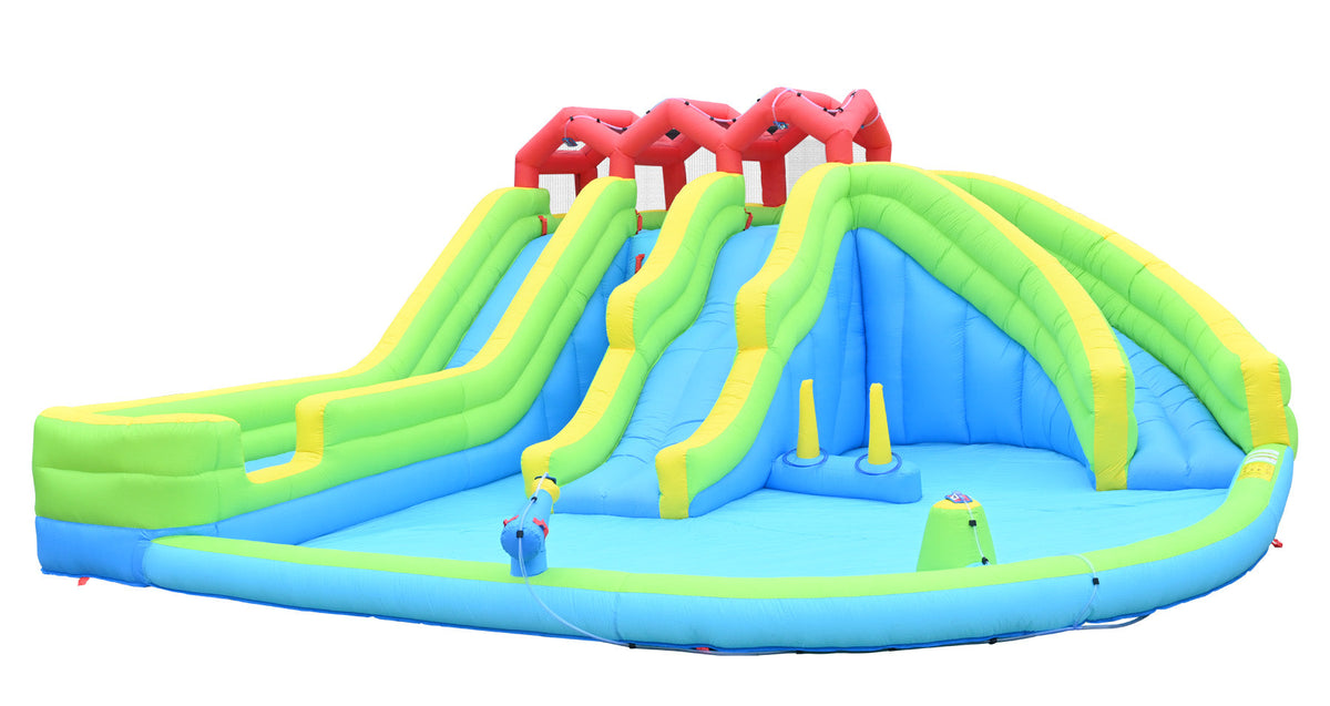 7 in 1 Inflatable Water Park with Three Slides