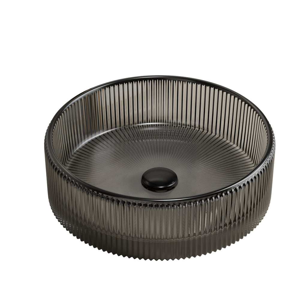 Sonny 16'' Bathroom Round Crystal Glass Sink without Faucet