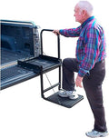 Great Day Truck N' Buddy Folding Tailgate Step/Seat Platform for Work Flatbed Trucks and Equipment Trailers - 300 lbs Weight Capacity - Black Powder-Coated Finish, TNB2000B