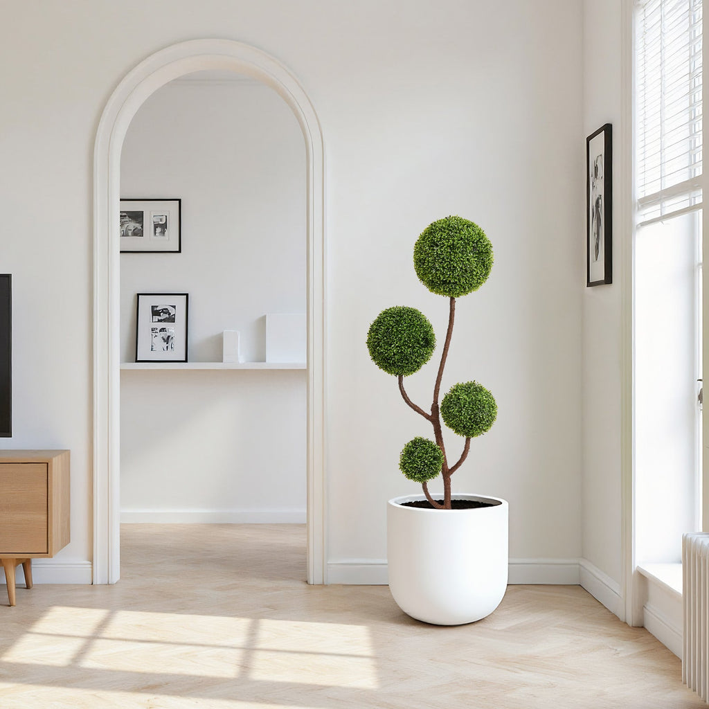 Artificial Boxwood Topiary Tree - 5FT Tall Triple Ball Shape
