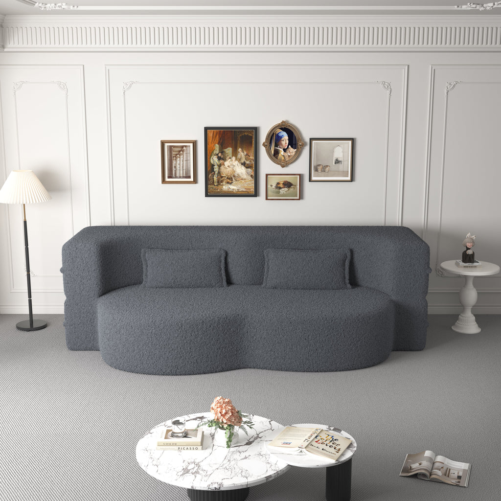 Modern Floor Sofa with 2 Pillows