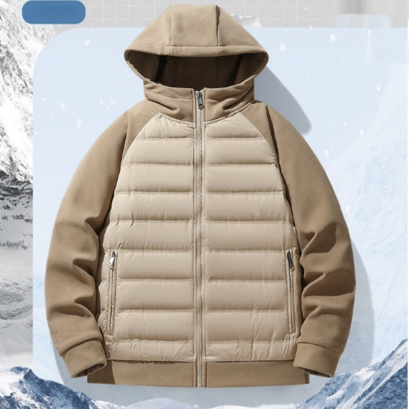 Knitted Patchwork Sports Hooded Jacket For Men And Women