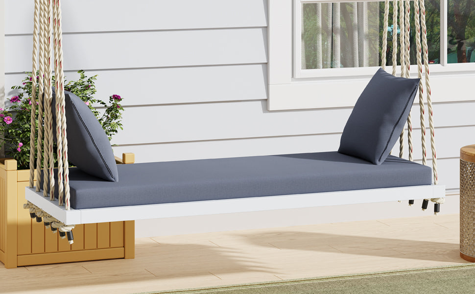 TOPMAX Patio Wooden Swing Chair, Hanging Porch Swing Bench