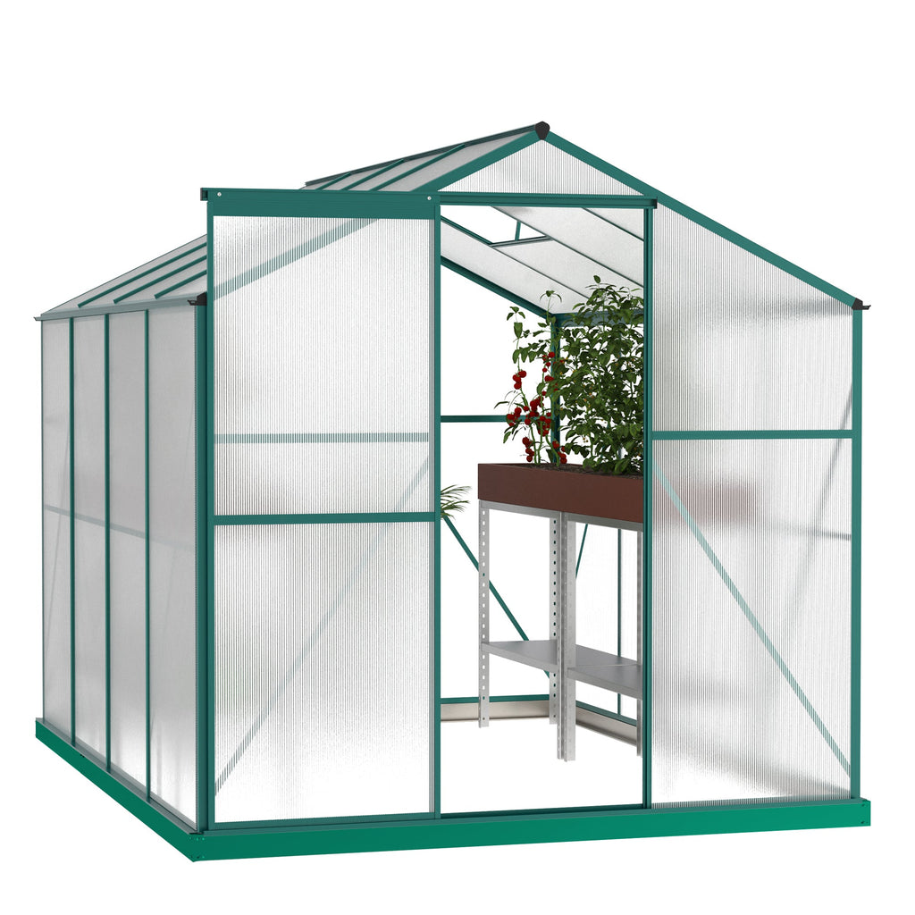 Polycarbonate Greenhouse - 6' x 8' Heavy Duty Walk-in Garden Greenhouse
