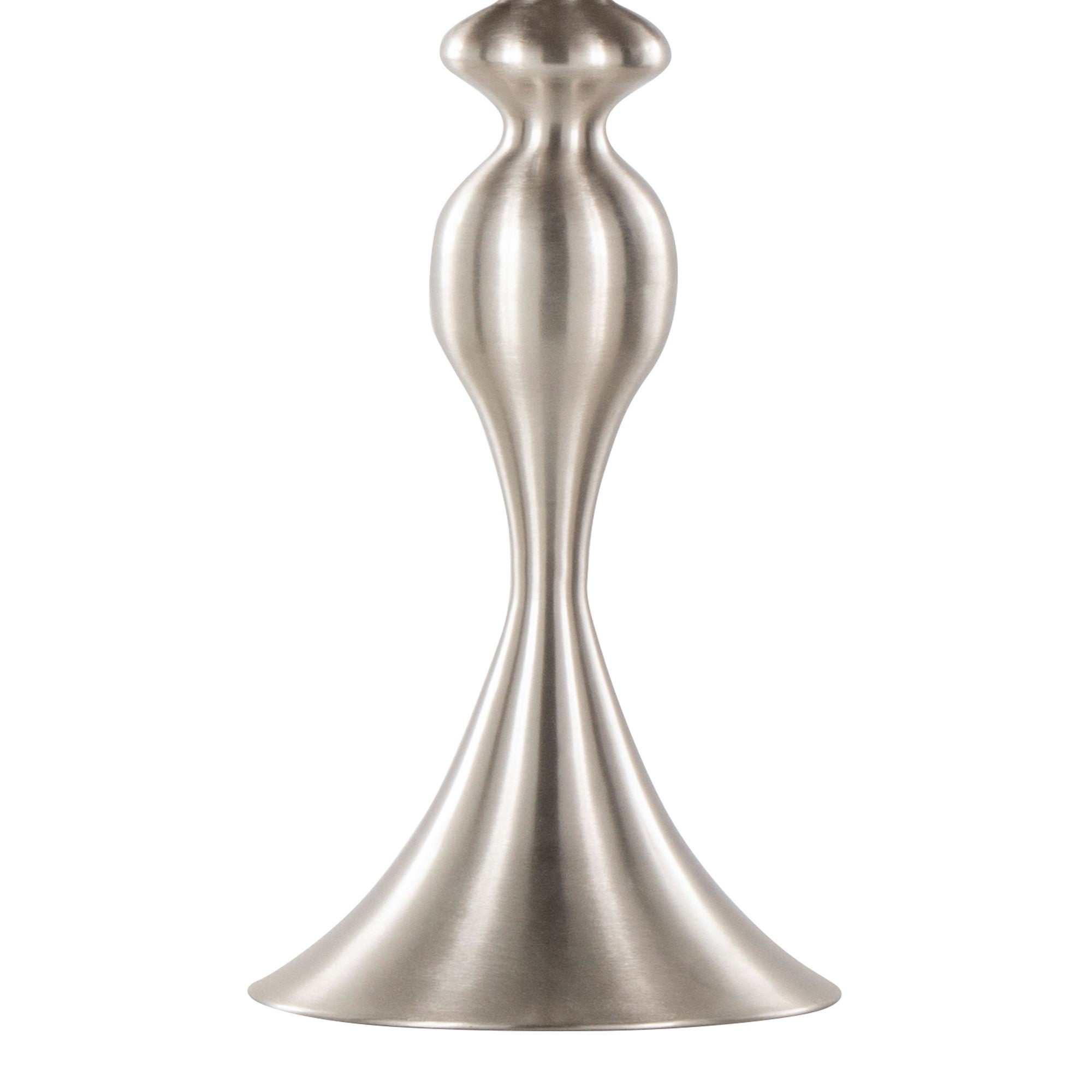 27" Contemporary Metal Table Lamp in Brushed Nickel