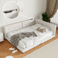 Upholstered Queen Size Platform Bed with USB Ports