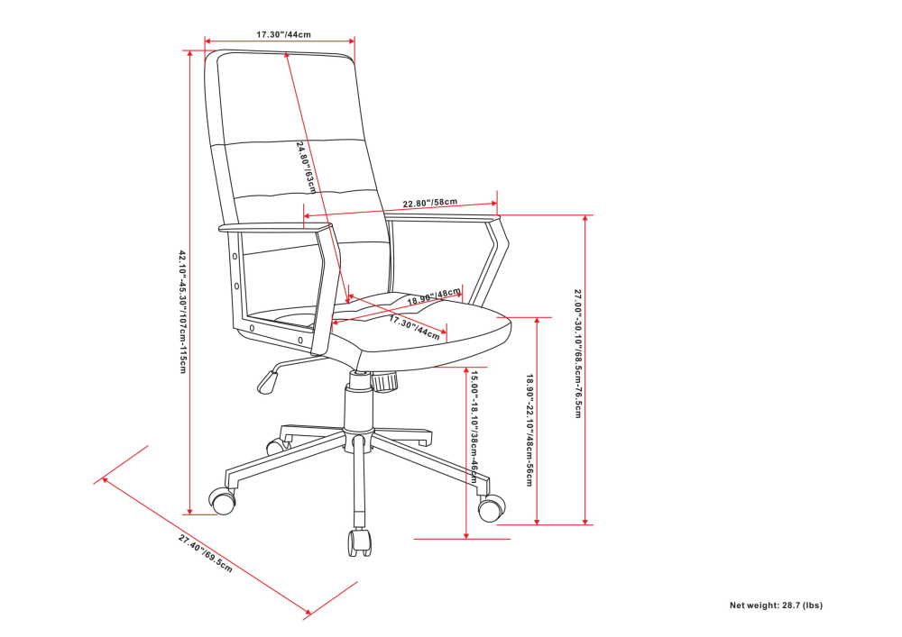 Foley Swivel Office Chair - Distressed
