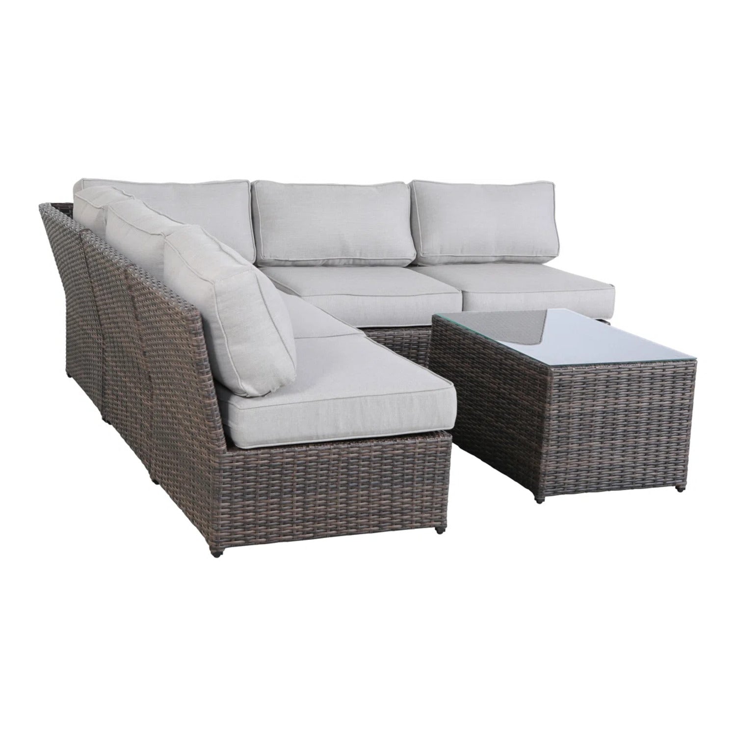4-Person Wicker Outdoor Seating Set with Cushions