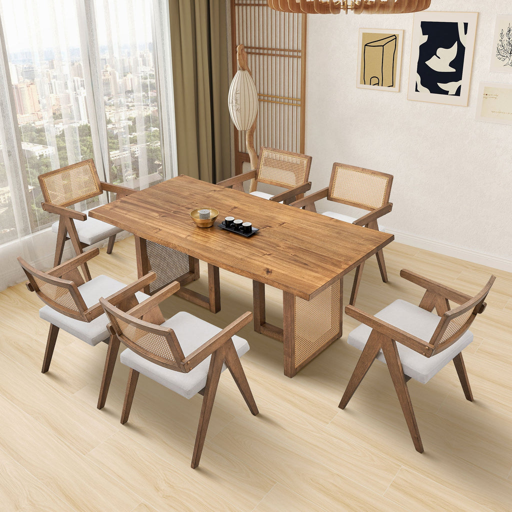 86.61 Inch Oversize Rectangular Waves Dining Table