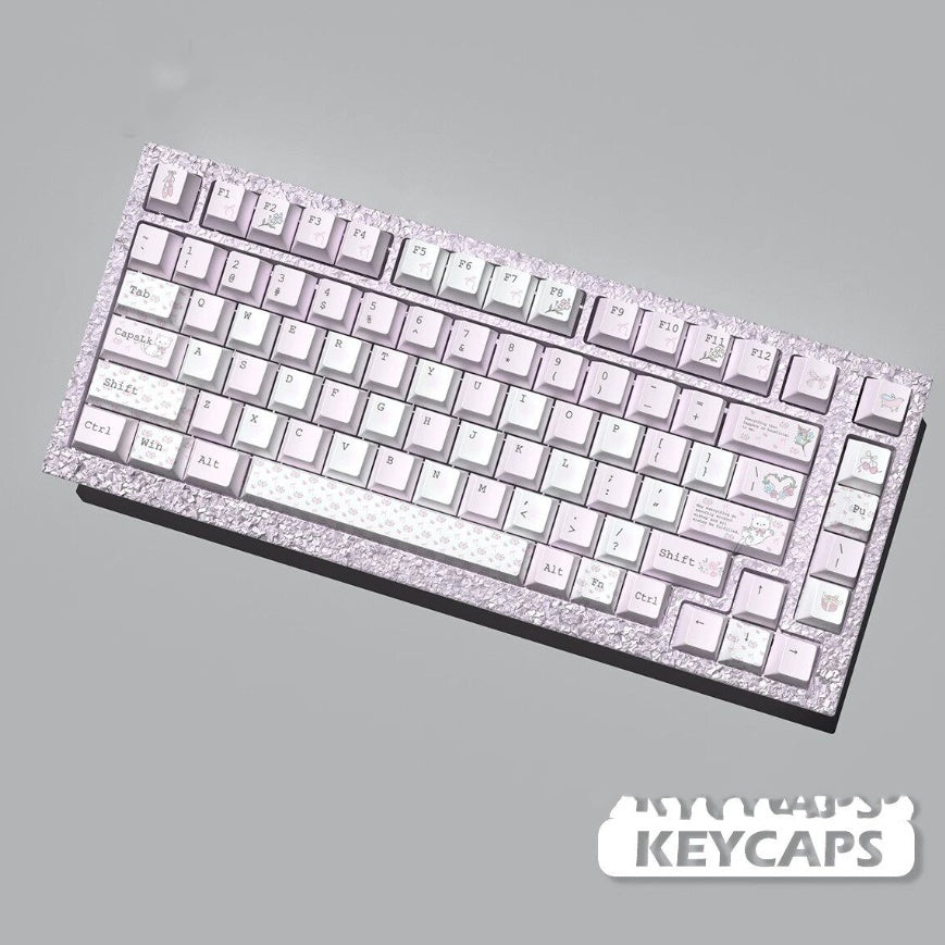 Cat Flower Language Keycaps PBT Material