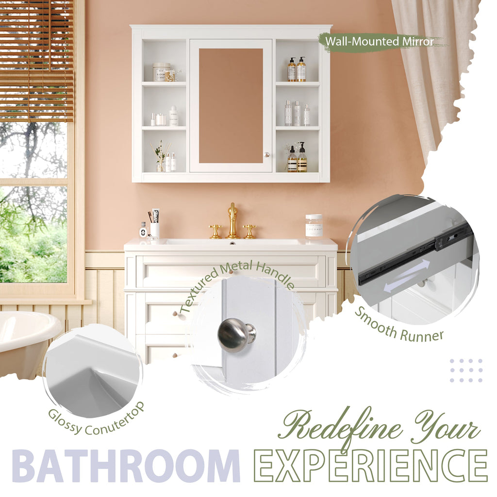 36" Bathroom Vanity with Medicine Cabinet