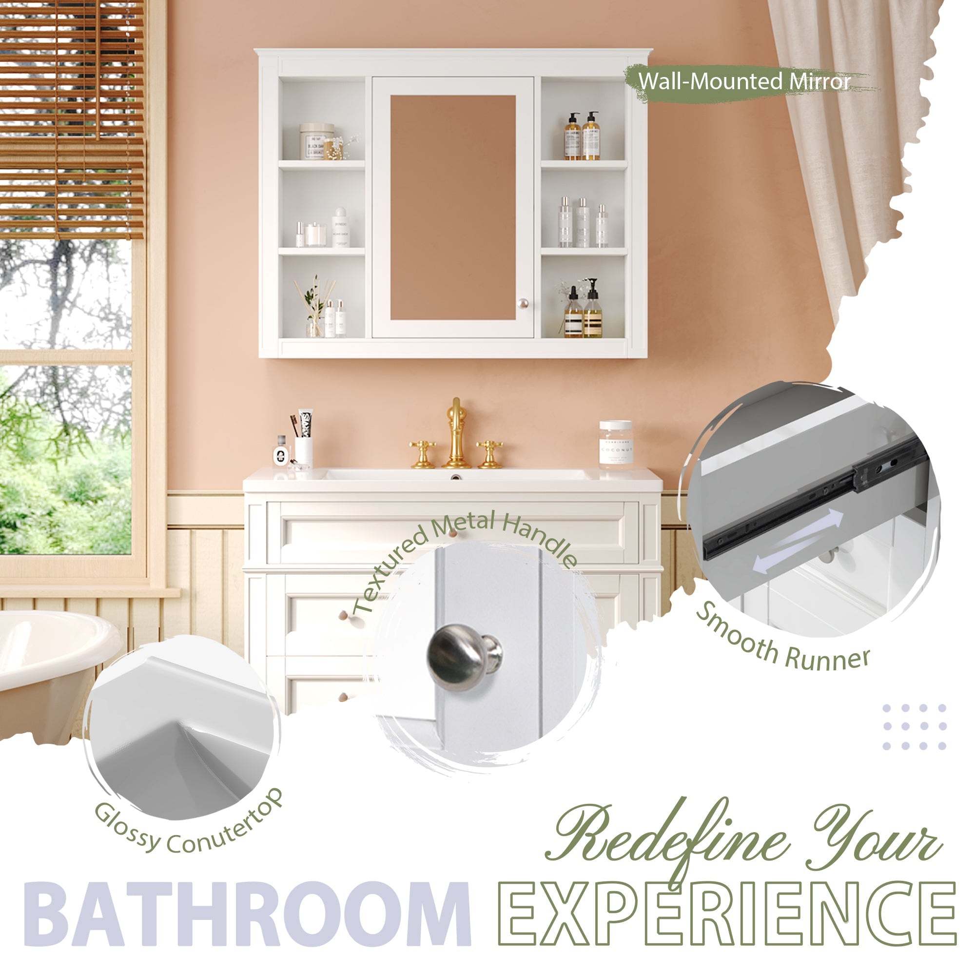 36" Bathroom Vanity with Medicine Cabinet