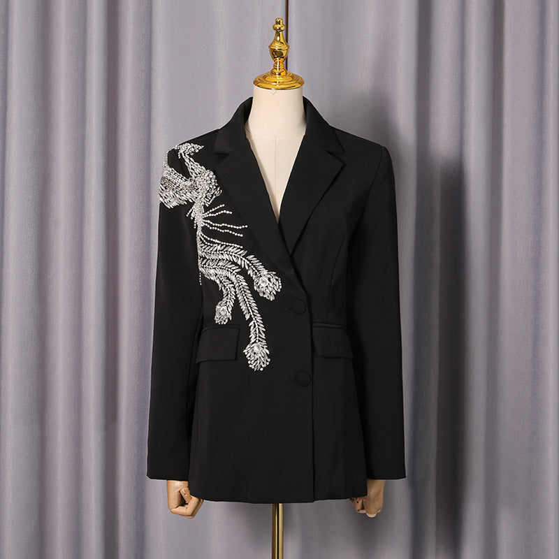 Womens Versatile And Loose Fitting Petite Tailored Blazer