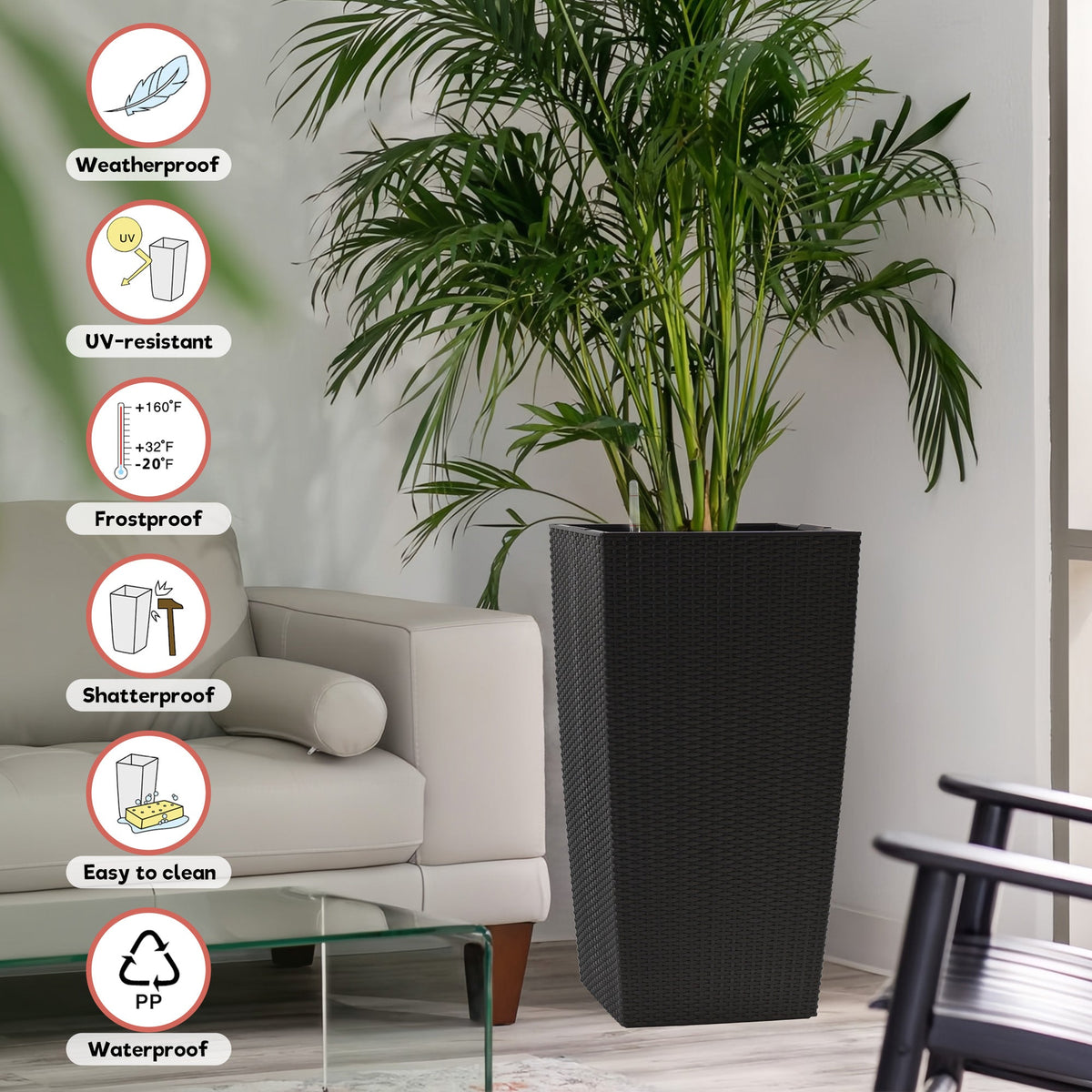 30 in Tall Large Flower Pots Planter