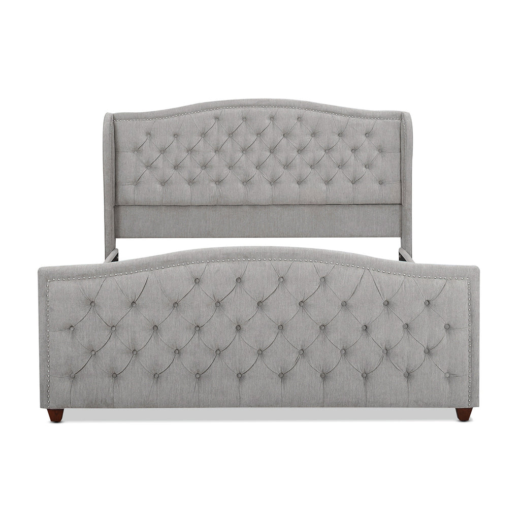 Marcella Upholstered Shelter Headboard Bed Set, King