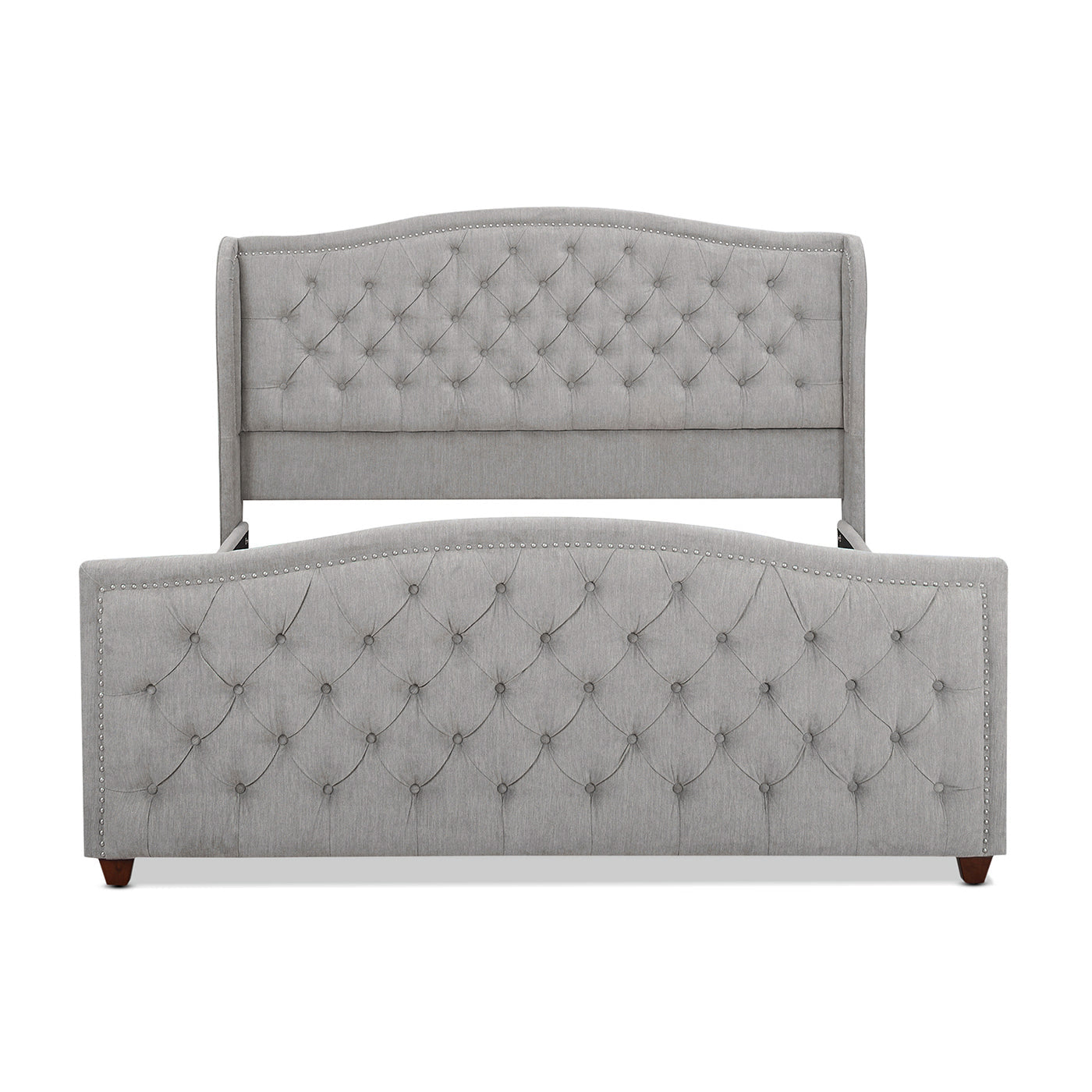 Marcella Upholstered Shelter Headboard Bed Set, King